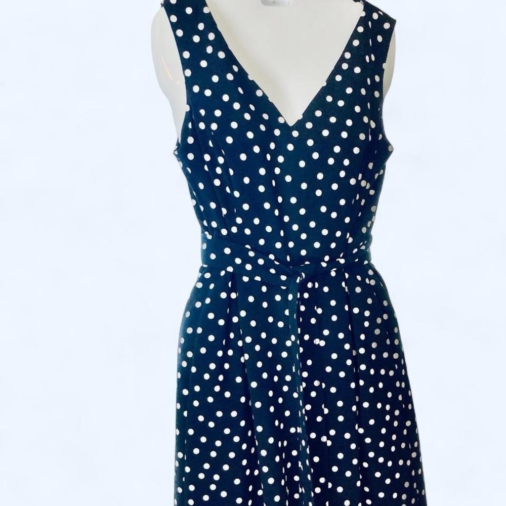Calvin Klein Polka Dot Sleeveless Navy Blue Jumpsuit 6